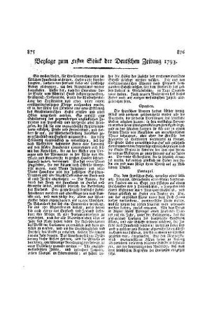 Beylage zum 51ten Stück der Deutschen Zeitung 1793