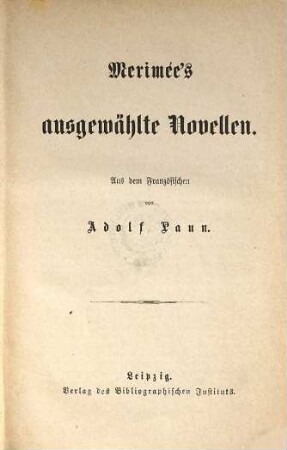 Merimée's Ausgewählte Novellen