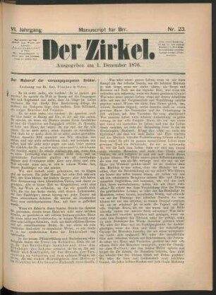 Nr. 23. Ausgegeben am 1. Dezember 1876.