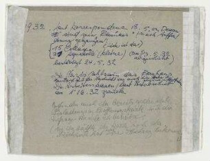 Notizen von Hannah Höch zur Ausstellung im Bauhaus Dessau 1932