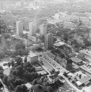 Hochhäuser in der Lebuser Vorstadt von Frankfurt/Oder : Blickrichtung Nordwesten