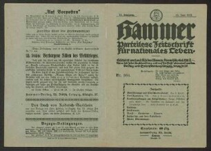 Hammer, Parteilose Zeitschrift für nationales Leben
