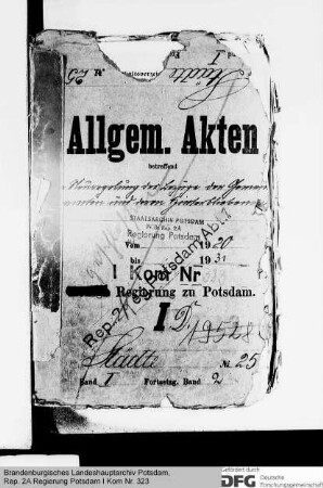 Neuregelung der Bezüge der Gemeindebeamten und ihrer Hinterbliebenen in den Städten. Allgemeines