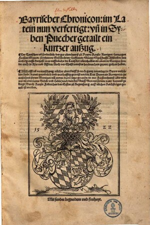 Bayrischer Chronicon : ein Kurtzer Außzug