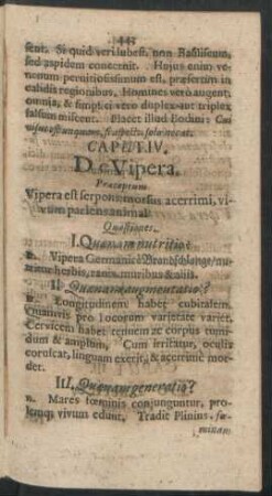 Caput IV. De Vipera
