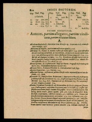 Index Secundus.
