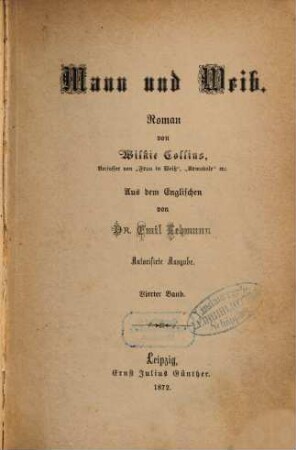 Mann und Weib : Roman, 4. Band