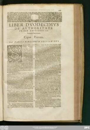 Caput Primum. De Variis Bibliorum Editionibus.
