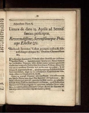 Adjunctum Num. 8.