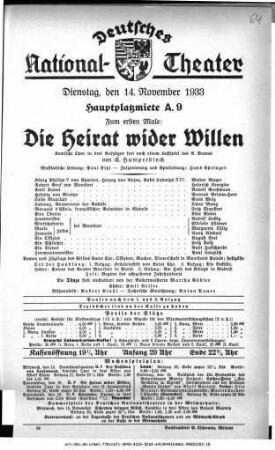 Die Heirat wider Willen