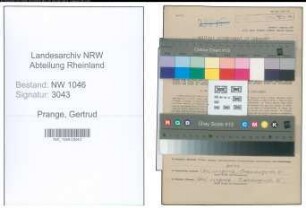 Entnazifizierung Gertrud Prange , geb. 13.07.1903 (Kuerschner)
