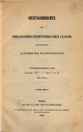 Sitzungsberichte. 25. 1857 (1858)