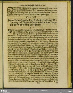 Cap. VII. Ferner Beweiß aus heiliger Schrifft, daß nach Versäumung der Buß und Gnaden-Zeit weder Vergebung noch Seligkeit zu hoffen sey