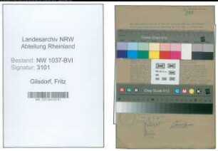 Entnazifizierung Fritz Gilsdorf , geb. 10.05.1898 (Abteilungsleiter)