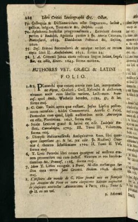 224-237, Authores Vet. Graeci & Latini.