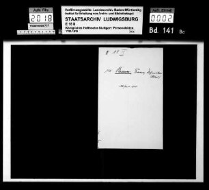 Braun, Franz (+31.03.1840); Hofmusiker (Flötist)