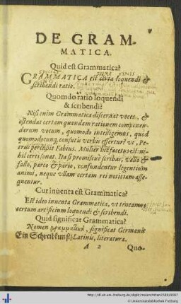 De Grammatica.