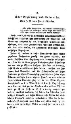Über Erziehung und Unterricht