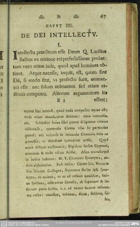 Caput IIII. De Dei Intellectu