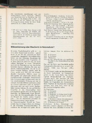 Mitbestimmung oder Maulkorb im Naturschutz?