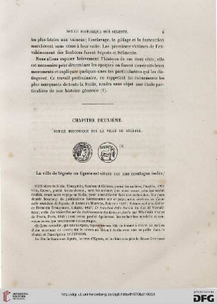 Chapitre deuxième. Notice historique sur la ville de Ségeste