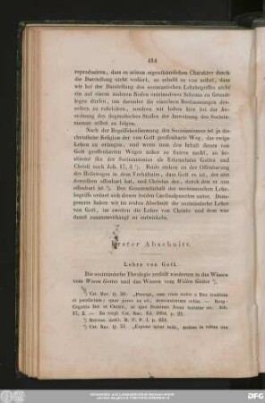 Erster Abschnitt. Lehre von Gott.