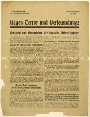 Flugblatt des Marxistischen Arbeitskreises gegen die Sozialistische Arbeiterjugend