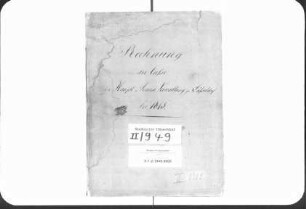 Rechnungen der Armenverwaltung (Zentralwohltätigkeitsanstalt, Zentralarmenverwaltung, Hauptarmenkasse) für 1843