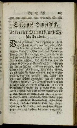 Siebentes Hauptstück. Mariens Demuth und Bescheidenheit.