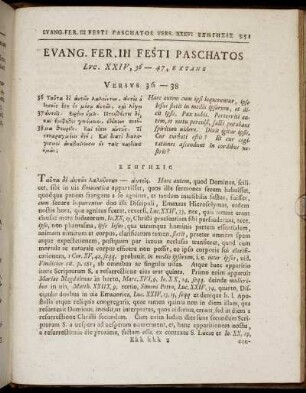Evang. Fer. III Festi Paschatos, Luc. XXIV, 36 - 47, Extans
