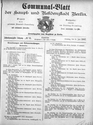 1887,31: No. 31, 31. Juli 1887
