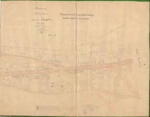 Bebauungsplan der Stadt Siegen, Kampen-, Hagener- und Heinrichstraße mit Einzeichnung der Parzellen bzw. Gebäudeeigentümer