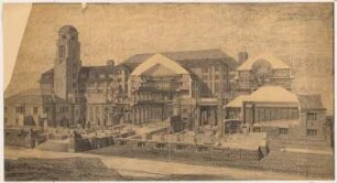 Reiss-Museum, Mannheim: Perspektivische Ansicht mit Teilschnitt