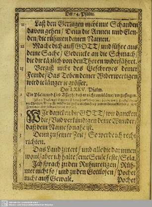 Der LXXV. Psalm