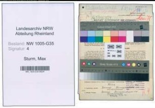 Entnazifizierung Max Sturm , geb. 22.11.1899 (Kinobesitzer)