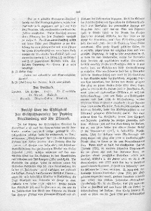 Bericht über die Thätigkeit der Geschichtsvereine der Provinz Brandenburg und Altmark