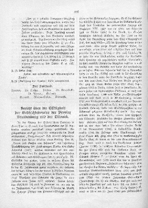 Bericht über die Thätigkeit der Geschichtsvereine der Provinz Brandenburg und Altmark