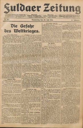 Ausgabe vom Donnerstag, den 30. Juli 1914.