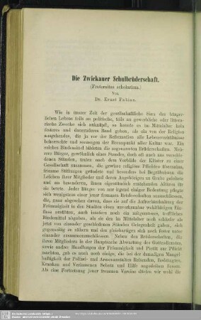 Die Zwickauer Schulbrüderschaft