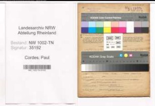 Entnazifizierung Paul Cordes , geb. 16.06.1914 (Spediteur)