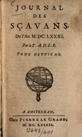 Journal des sçavans. 1681 = T. 9 (1682)