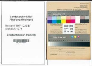 Entnazifizierung Heinrich Brockschnieder , geb. 20.02.1909 (Arzt)