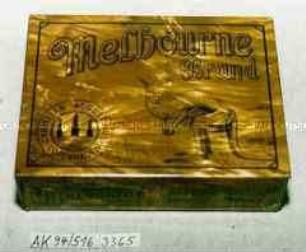 Blechdose für 100 Gramm Tabak "Melbourne Brand CHRISTIAN AUGUSTINUS COPENHAGEN"
