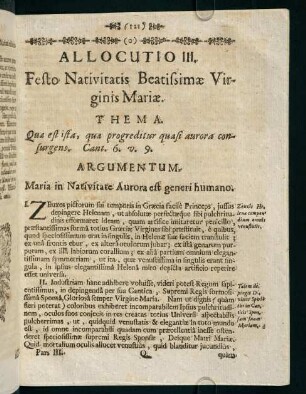 121-126, Allocutio III.