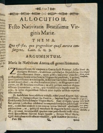 121-126, Allocutio III.