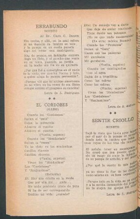 Sentir criollo : Soneto