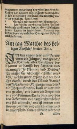 Am tag Matthie des heiligen Apostels ...
