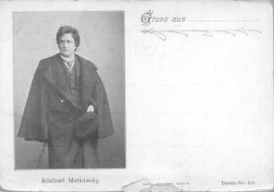 Porträt Adalbert Matkowsky. Fotografie (Weltpostkarte). Berlin, um 1895
