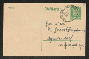 Brief von Felix Hollaender an Gerhart Hauptmann und Margarete Hauptmann