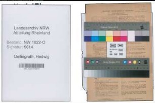 Entnazifizierung Hedwig Oellingrath , geb. 11.02.1920 (Verkaeuferin)
